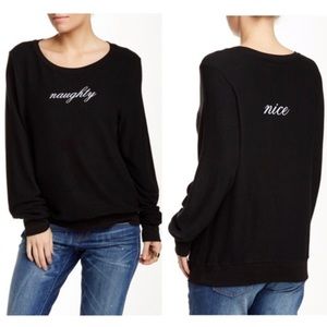 Wildfox Naughty & Nice Baggy Beach Jumper in Black Size Medium